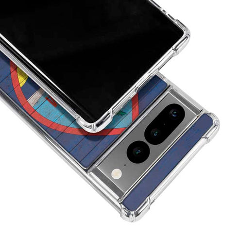 Guam Flag Dark Wood Google Pixel 7 Pro Clear Case